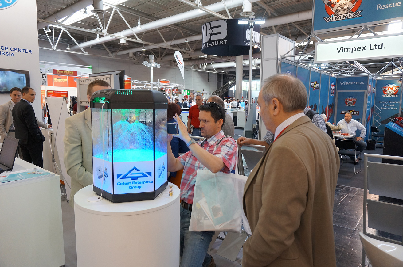 "Gefest" stands attract the attention of journalists and visitors of the exhibition.