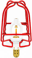 Sprinkler protection guard red